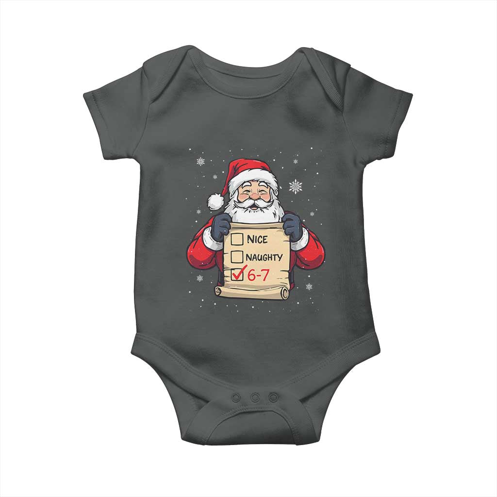 Funny Santa Six Seven Meme Baby Onesie Gen Z Christmas Gift - Wonder Print Shop