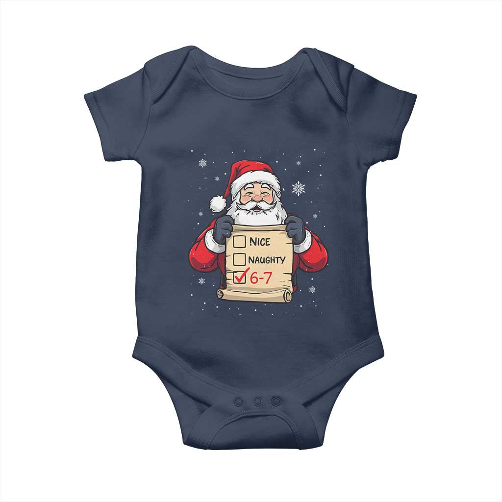 Funny Santa Six Seven Meme Baby Onesie Gen Z Christmas Gift - Wonder Print Shop