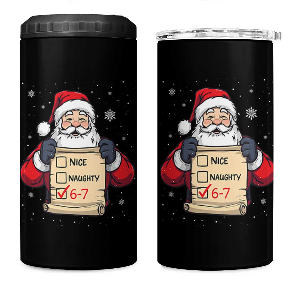 Funny Santa Six Seven Meme 4 in 1 Can Cooler Tumbler Gen Z Christmas Gift - Wonder Print Shop