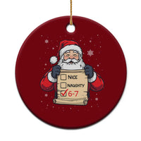 Funny Santa Six Seven Meme Ceramic Ornament Gen Z Christmas Gift - Wonder Print Shop