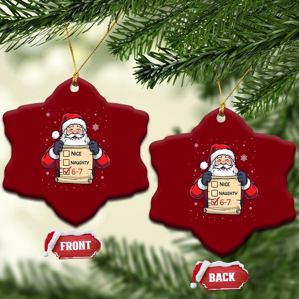 Funny Santa Six Seven Meme Ceramic Ornament Gen Z Christmas Gift - Wonder Print Shop