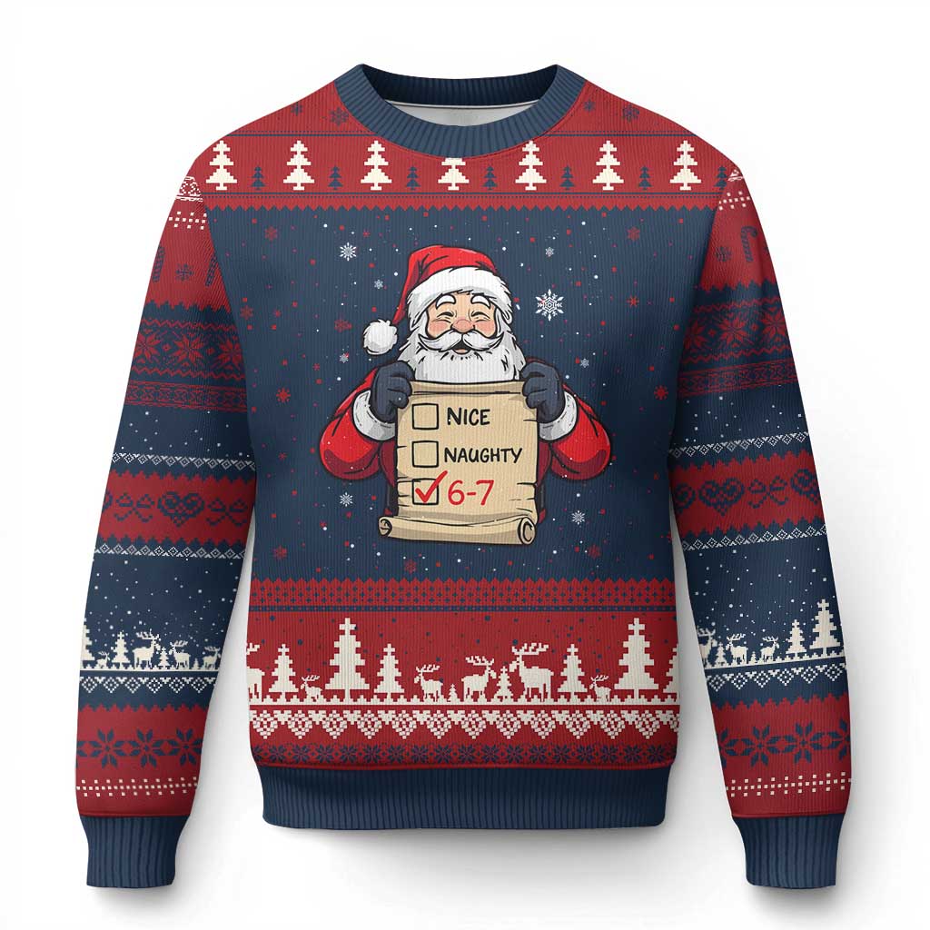 Funny Santa Six Seven Meme Ugly Christmas Sweater Gen Z Xmas Gift - Wonder Print Shop