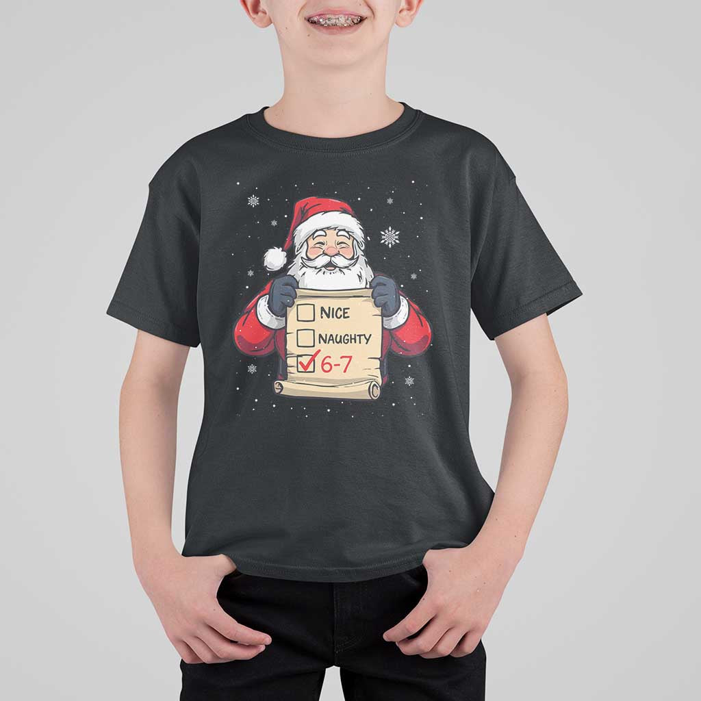 Funny Santa Six Seven Meme T Shirt For Kid Gen Z Christmas Gift - Wonder Print Shop