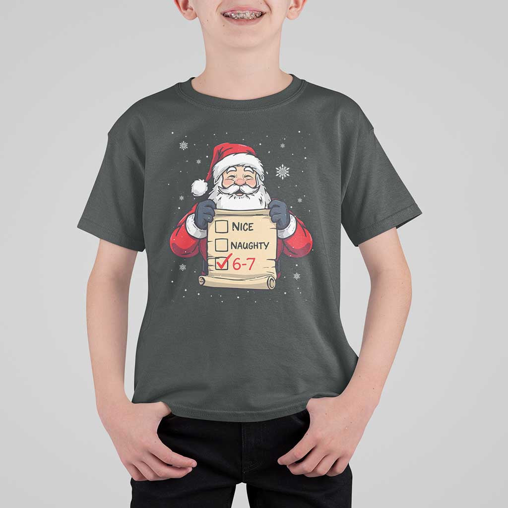 Funny Santa Six Seven Meme T Shirt For Kid Gen Z Christmas Gift - Wonder Print Shop