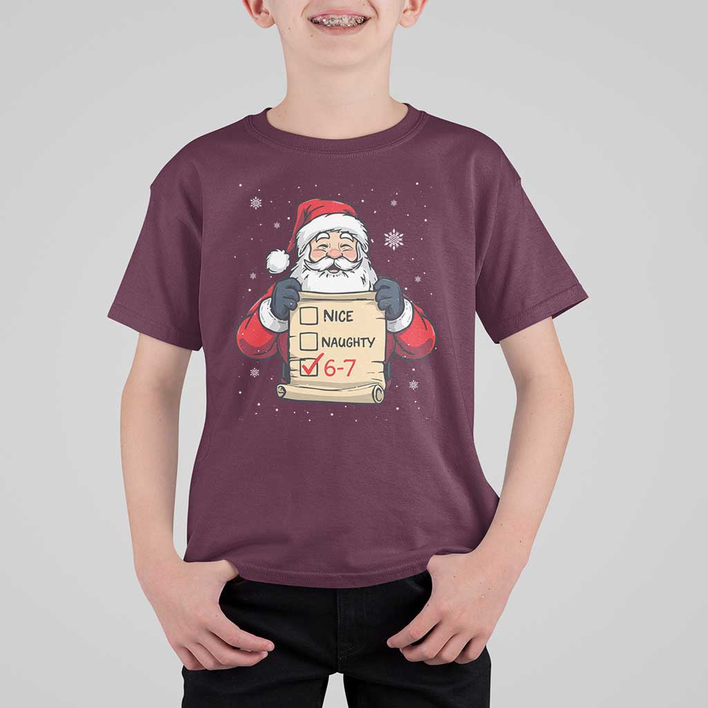 Funny Santa Six Seven Meme T Shirt For Kid Gen Z Christmas Gift - Wonder Print Shop