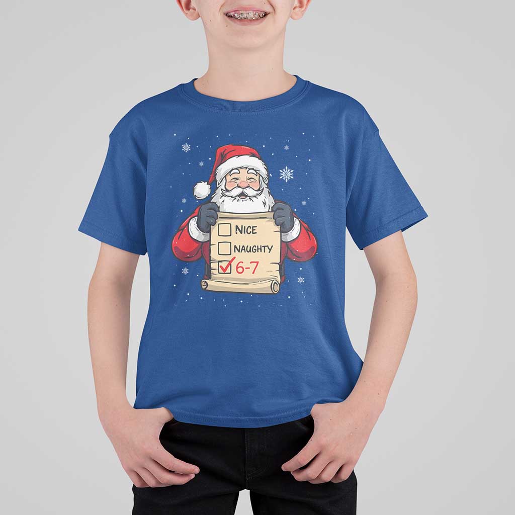 Funny Santa Six Seven Meme T Shirt For Kid Gen Z Christmas Gift - Wonder Print Shop