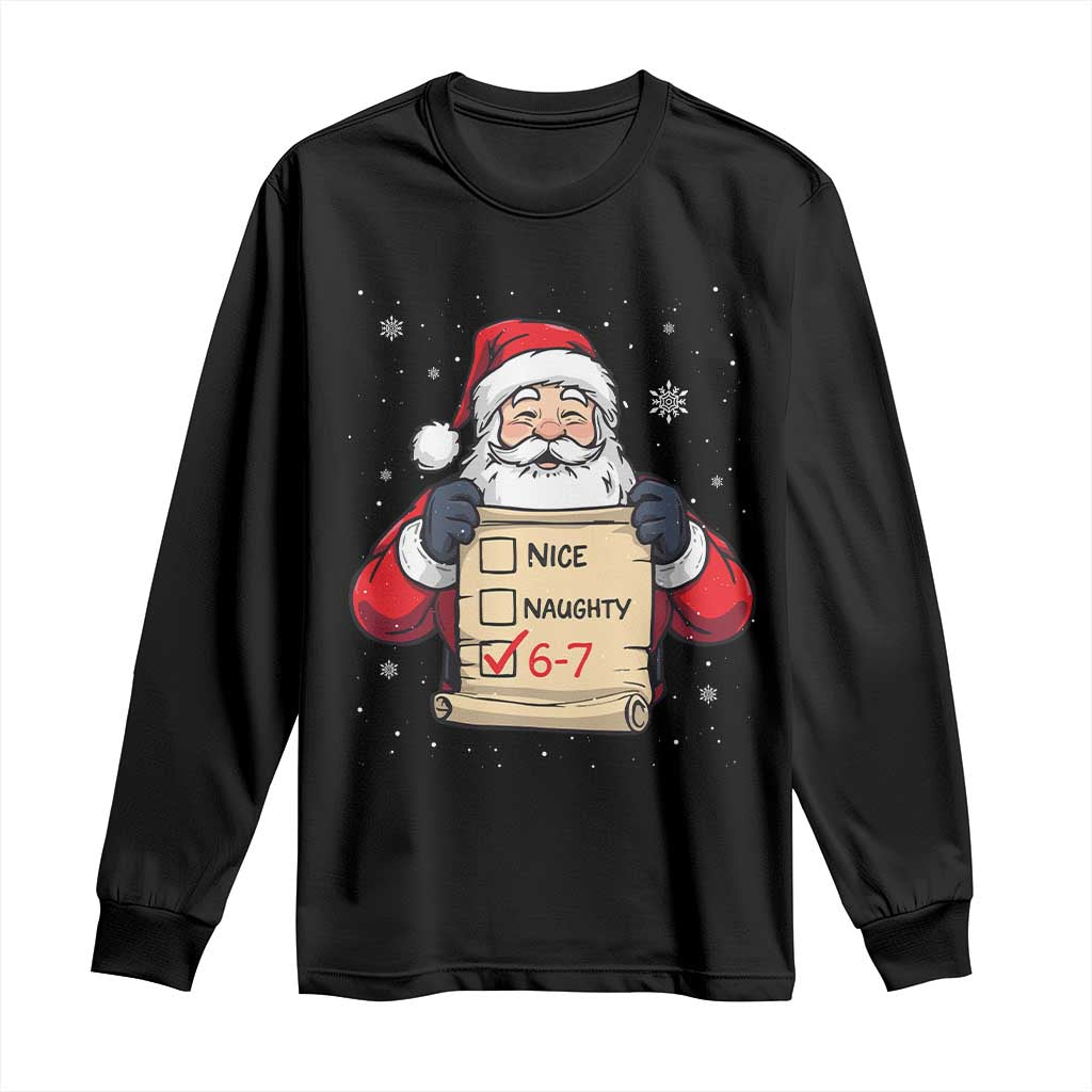 Funny Santa Six Seven Meme Long Sleeve Shirt Gen Z Christmas Gift - Wonder Print Shop