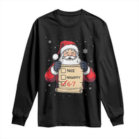 Funny Santa Six Seven Meme Long Sleeve Shirt Gen Z Christmas Gift - Wonder Print Shop