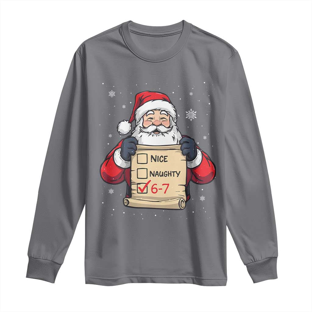 Funny Santa Six Seven Meme Long Sleeve Shirt Gen Z Christmas Gift - Wonder Print Shop