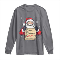 Funny Santa Six Seven Meme Long Sleeve Shirt Gen Z Christmas Gift - Wonder Print Shop