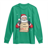 Funny Santa Six Seven Meme Long Sleeve Shirt Gen Z Christmas Gift - Wonder Print Shop