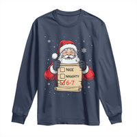 Funny Santa Six Seven Meme Long Sleeve Shirt Gen Z Christmas Gift - Wonder Print Shop