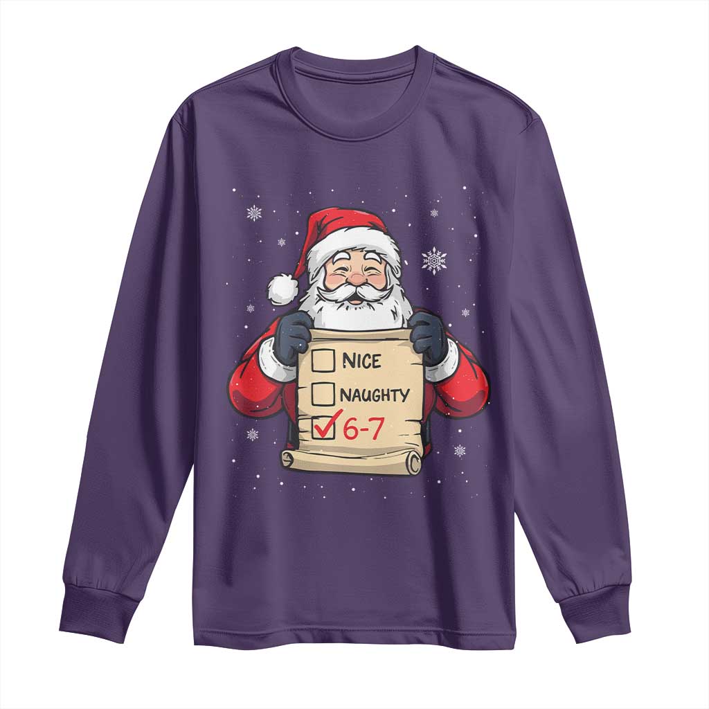 Funny Santa Six Seven Meme Long Sleeve Shirt Gen Z Christmas Gift - Wonder Print Shop