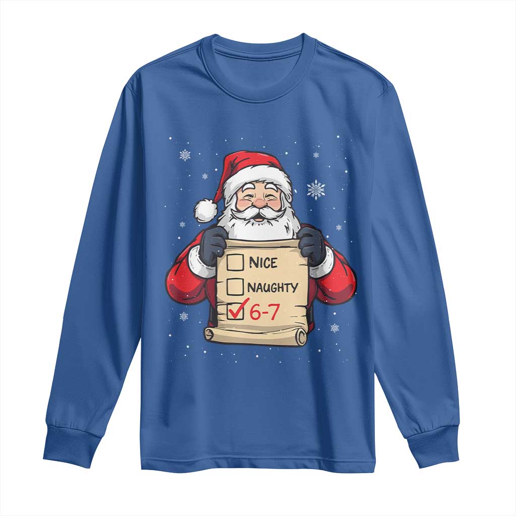 Funny Santa Six Seven Meme Long Sleeve Shirt Gen Z Christmas Gift - Wonder Print Shop