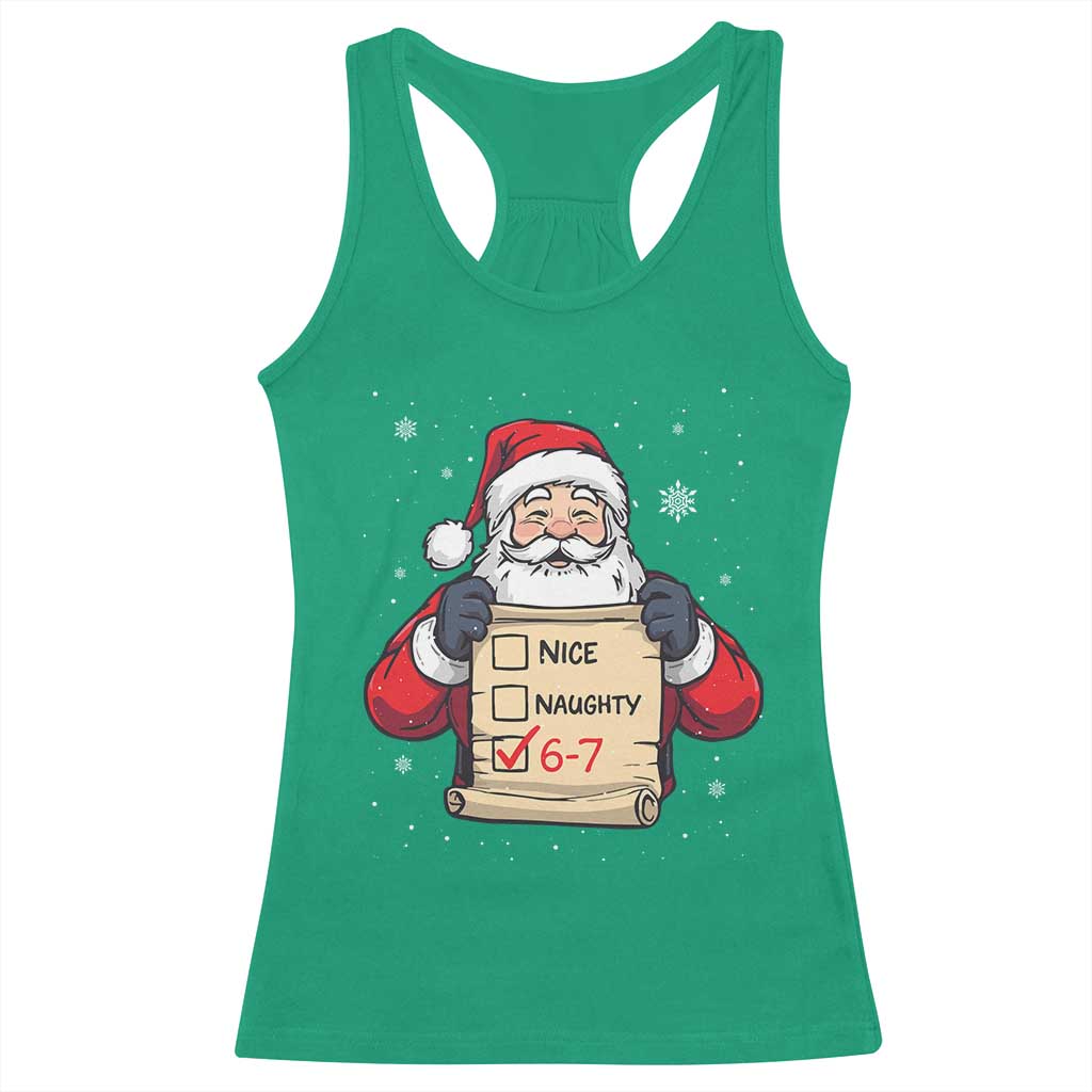 Funny Santa Six Seven Meme Racerback Tank Top Gen Z Christmas Gift - Wonder Print Shop