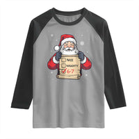 Funny Santa Six Seven Meme Raglan Shirt Gen Z Christmas Gift - Wonder Print Shop