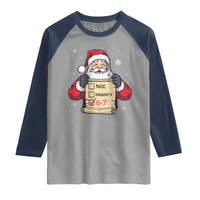 Funny Santa Six Seven Meme Raglan Shirt Gen Z Christmas Gift - Wonder Print Shop