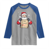Funny Santa Six Seven Meme Raglan Shirt Gen Z Christmas Gift - Wonder Print Shop