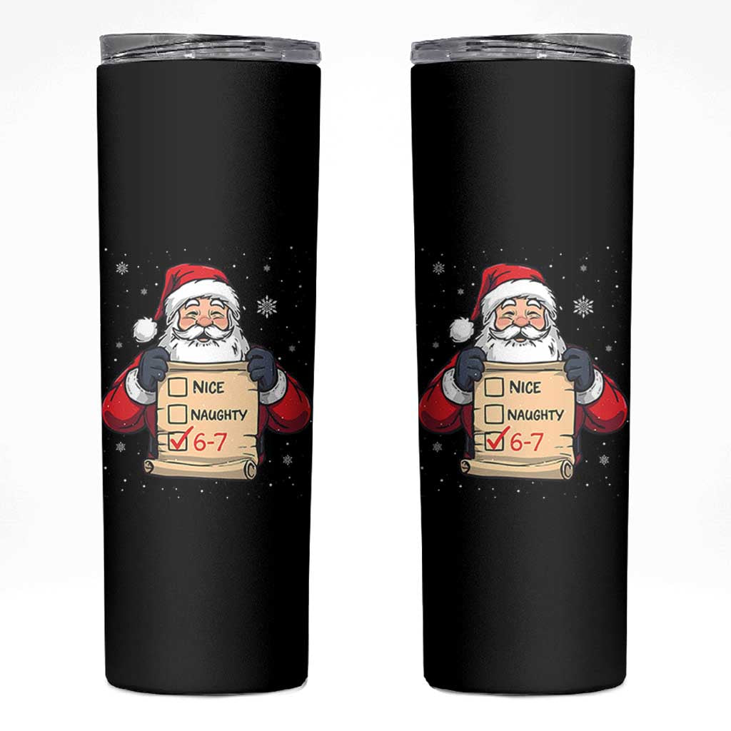 Funny Santa Six Seven Meme Skinny Tumbler Gen Z Christmas Gift - Wonder Print Shop