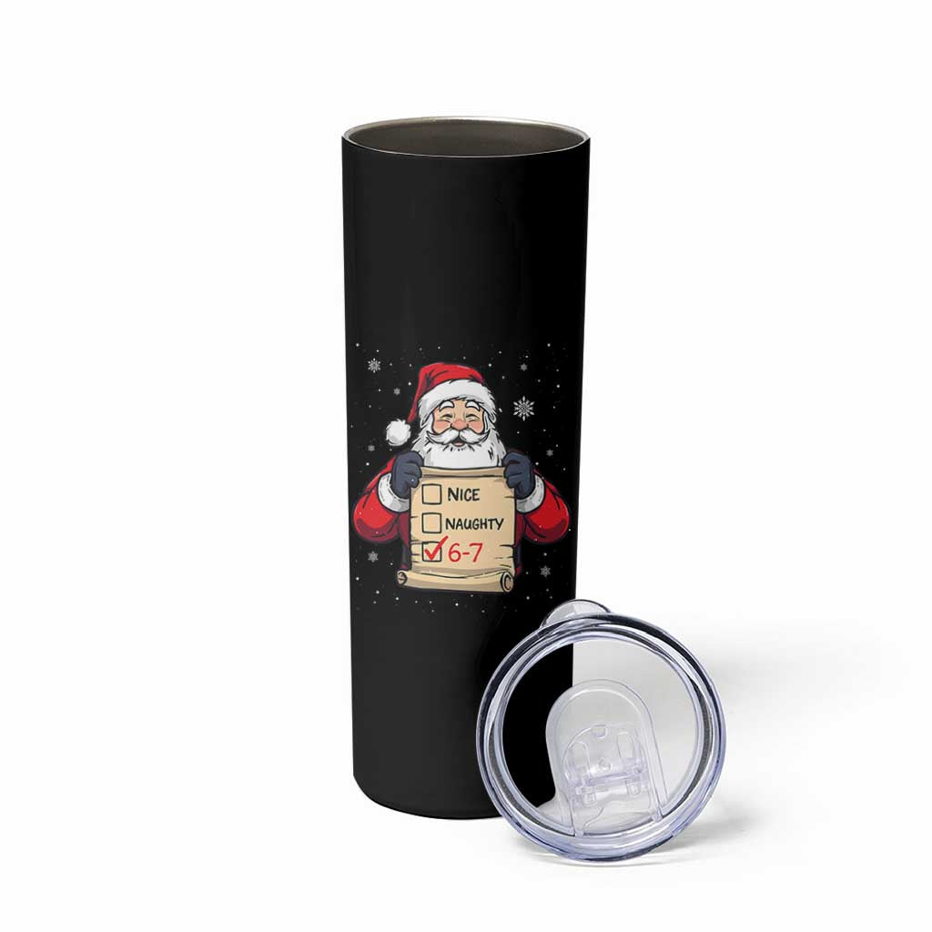 Funny Santa Six Seven Meme Skinny Tumbler Gen Z Christmas Gift - Wonder Print Shop