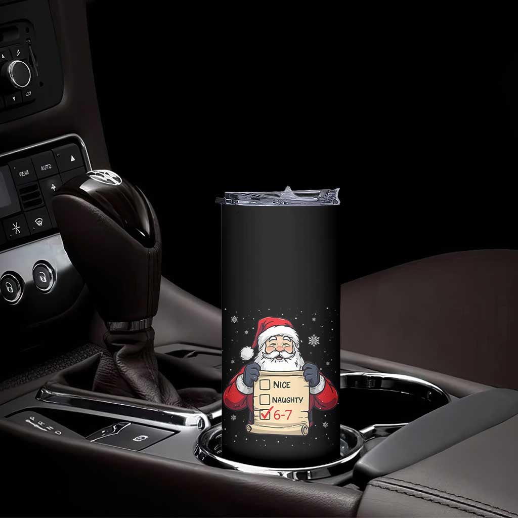 Funny Santa Six Seven Meme Skinny Tumbler Gen Z Christmas Gift - Wonder Print Shop