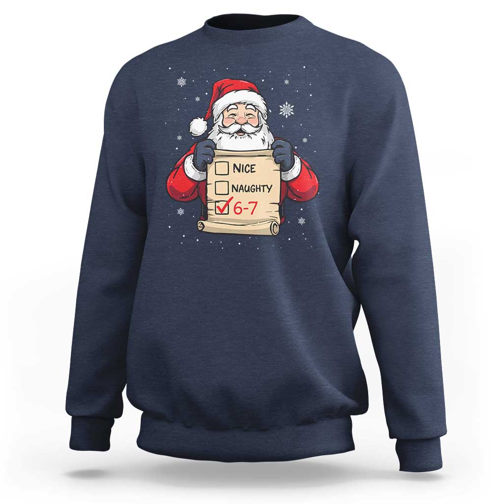 Funny Santa Six Seven Meme Sweatshirt Gen Z Christmas Gift - Wonder Print Shop