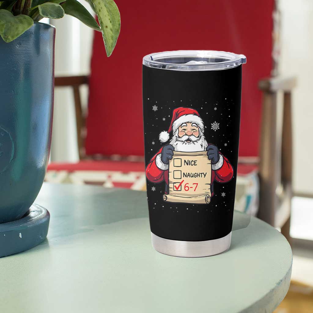 Funny Santa Six Seven Meme Tumbler Cup Gen Z Christmas Gift - Wonder Print Shop