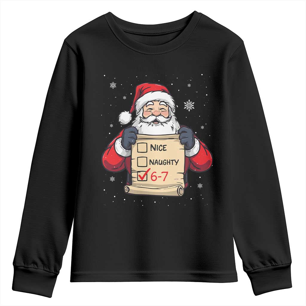 Funny Santa Six Seven Meme Youth Sweatshirt Gen Z Christmas Gift - Wonder Print Shop