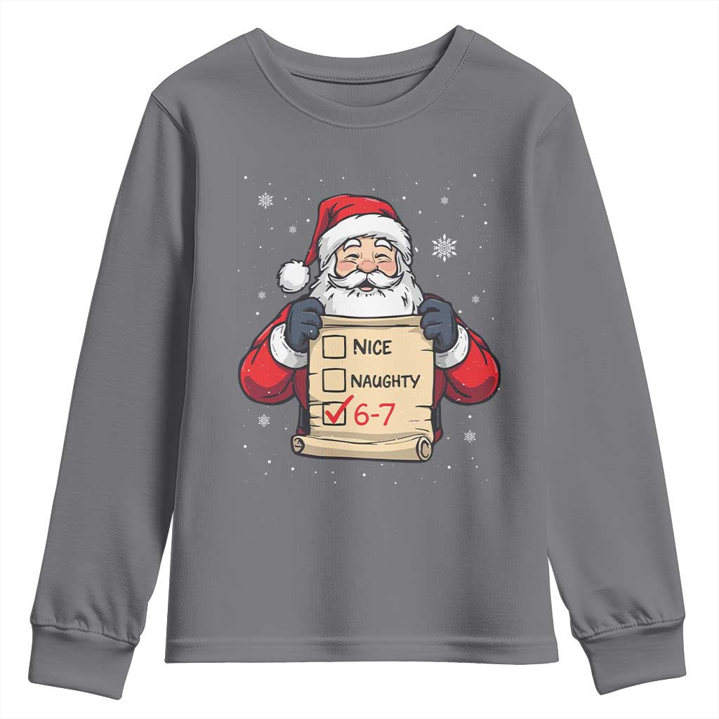 Funny Santa Six Seven Meme Youth Sweatshirt Gen Z Christmas Gift - Wonder Print Shop