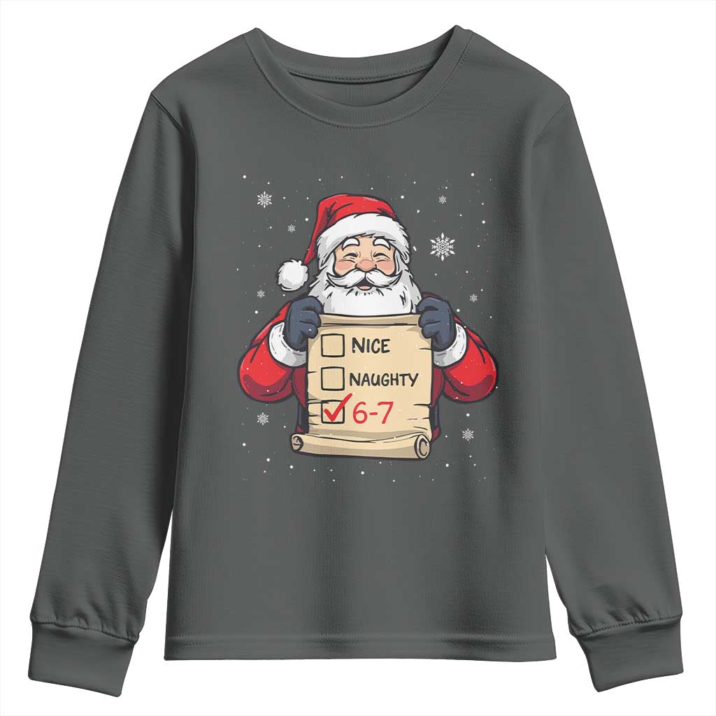Funny Santa Six Seven Meme Youth Sweatshirt Gen Z Christmas Gift - Wonder Print Shop