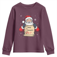 Funny Santa Six Seven Meme Youth Sweatshirt Gen Z Christmas Gift - Wonder Print Shop