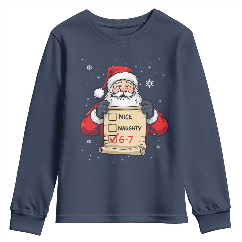 Funny Santa Six Seven Meme Youth Sweatshirt Gen Z Christmas Gift - Wonder Print Shop