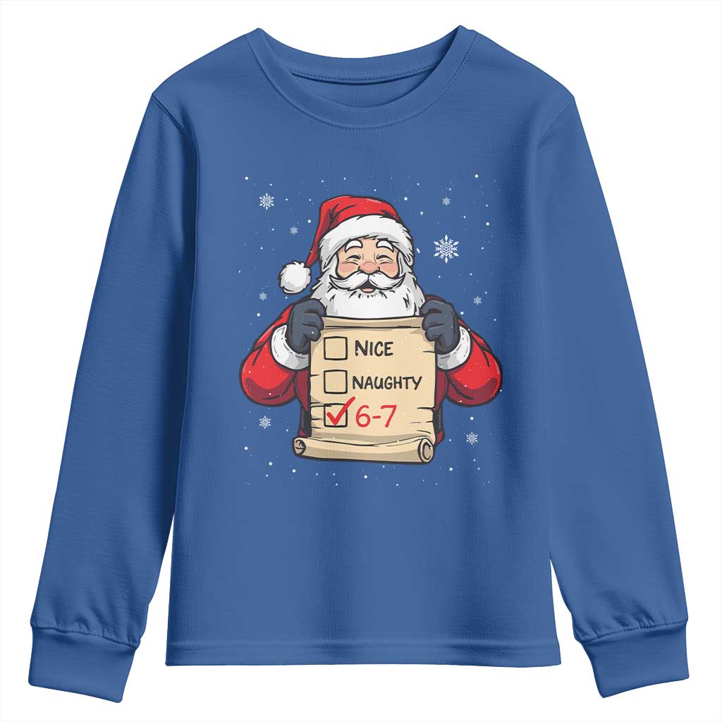 Funny Santa Six Seven Meme Youth Sweatshirt Gen Z Christmas Gift - Wonder Print Shop