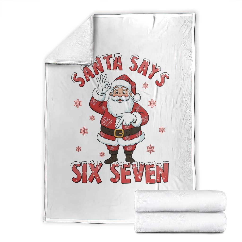 Funny Christmas Meme Gift Throw Blanket Santa Says Six Seven - Wonder Print Shop