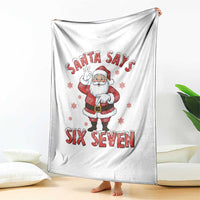 Funny Christmas Meme Gift Throw Blanket Santa Says Six Seven - Wonder Print Shop