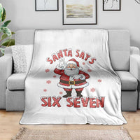 Funny Christmas Meme Gift Throw Blanket Santa Says Six Seven - Wonder Print Shop