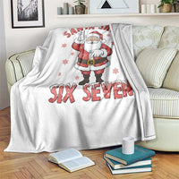 Funny Christmas Meme Gift Throw Blanket Santa Says Six Seven - Wonder Print Shop