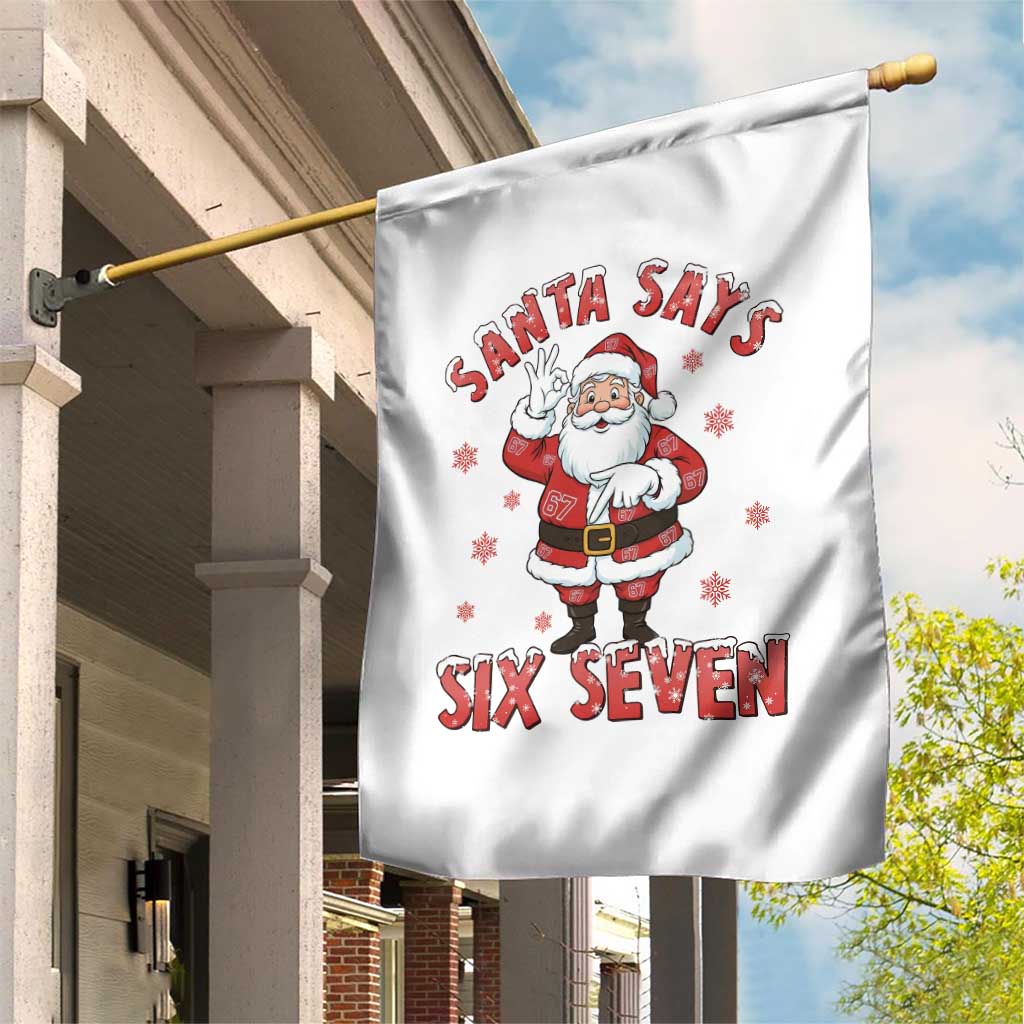 Funny Christmas Meme Gift Garden Flag Santa Says Six Seven - Wonder Print Shop