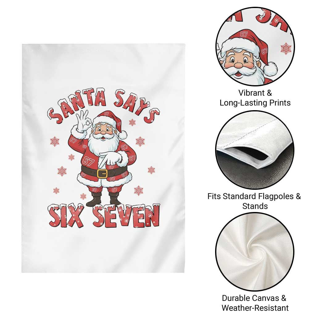 Funny Christmas Meme Gift Garden Flag Santa Says Six Seven - Wonder Print Shop
