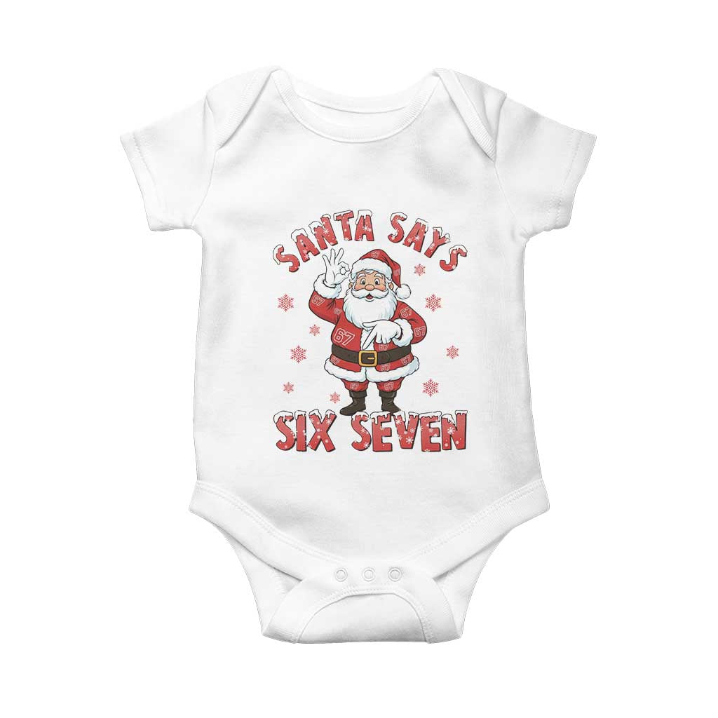 Funny Christmas Meme Gift Baby Onesie Santa Says Six Seven - Wonder Print Shop