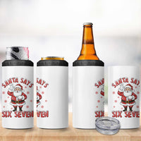 Funny Christmas Meme Gift 4 in 1 Can Cooler Tumbler Santa Says Six Seven - Wonder Print Shop