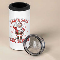 Funny Christmas Meme Gift 4 in 1 Can Cooler Tumbler Santa Says Six Seven - Wonder Print Shop