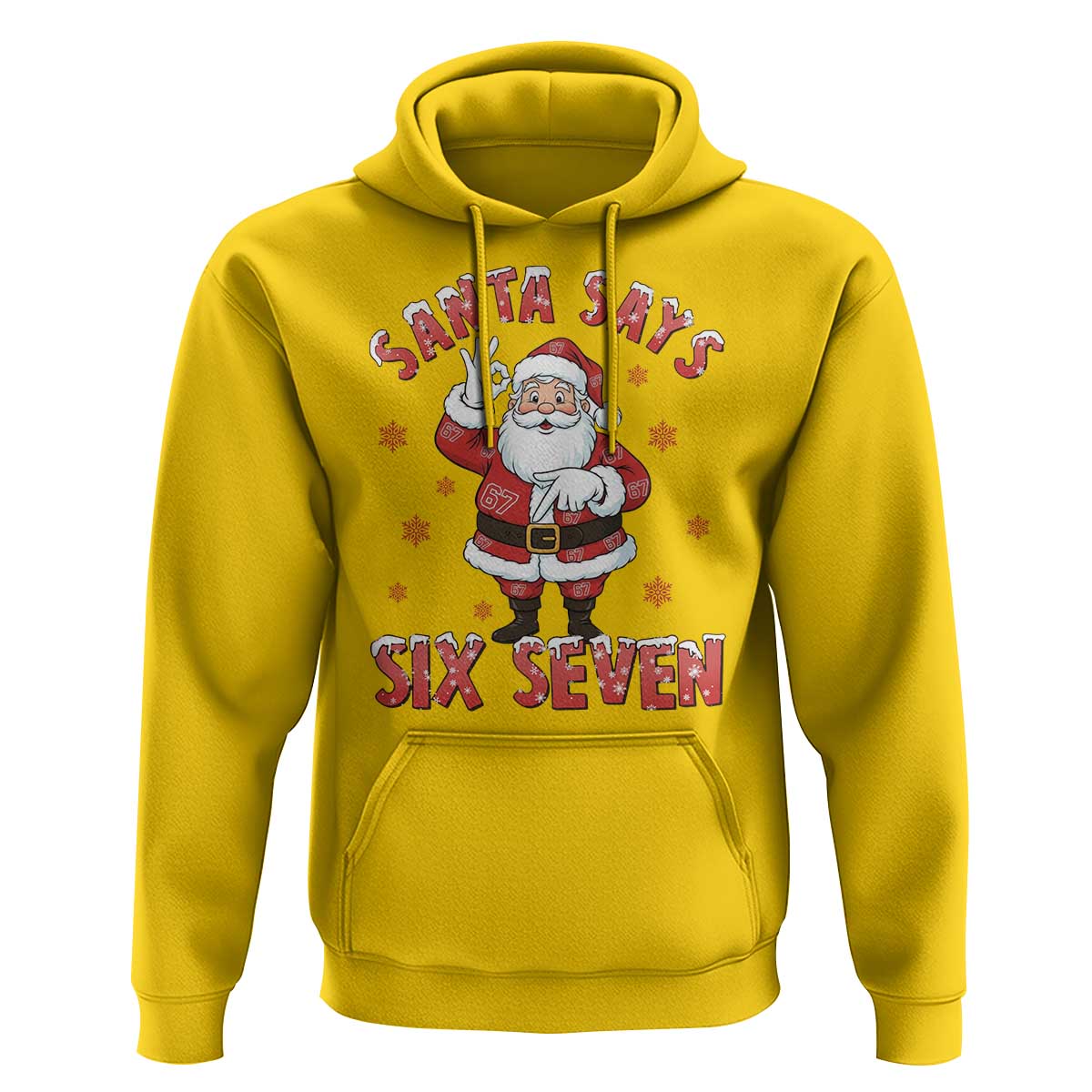 Funny Christmas Meme Gift Hoodie Santa Says Six Seven - Wonder Print Shop