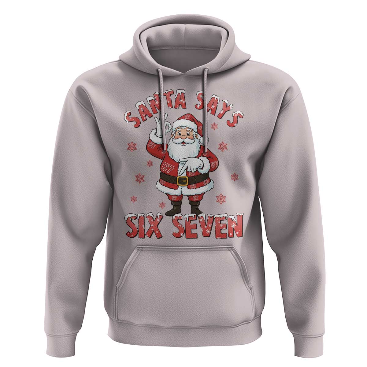 Funny Christmas Meme Gift Hoodie Santa Says Six Seven - Wonder Print Shop