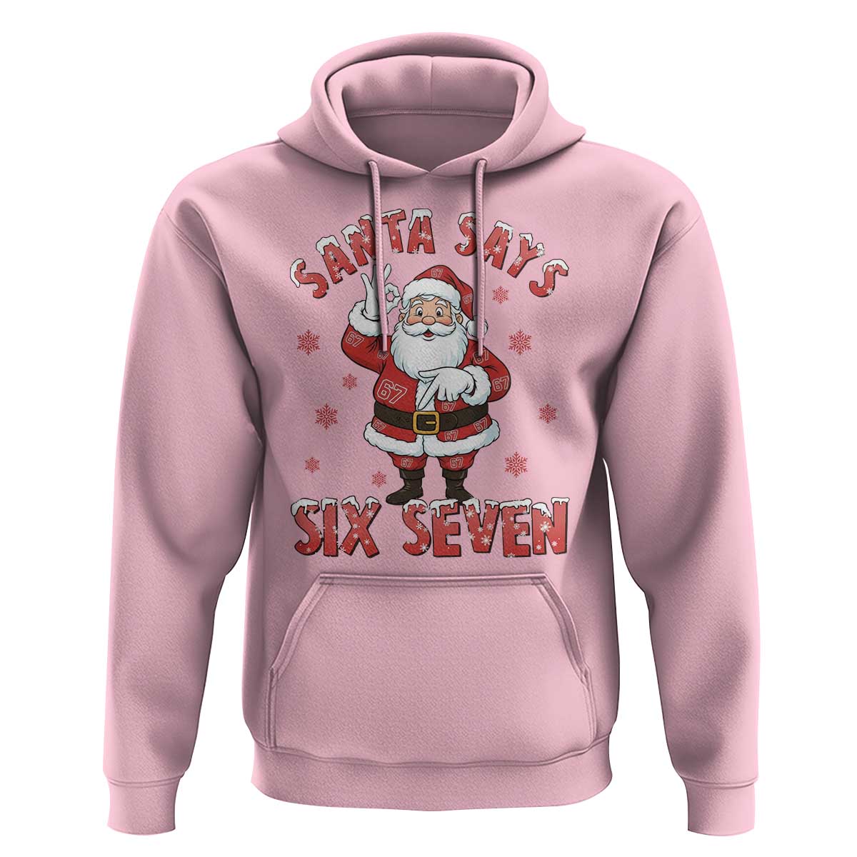 Funny Christmas Meme Gift Hoodie Santa Says Six Seven - Wonder Print Shop