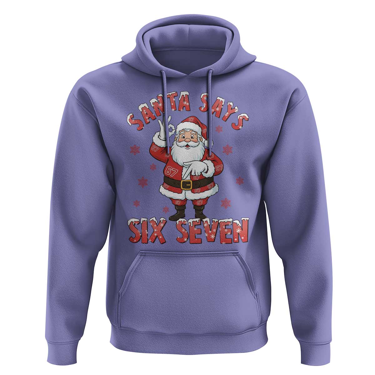 Funny Christmas Meme Gift Hoodie Santa Says Six Seven - Wonder Print Shop