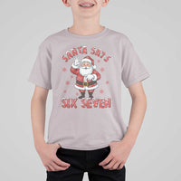 Funny Christmas Meme Gift T Shirt For Kid Santa Says Six Seven - Wonder Print Shop