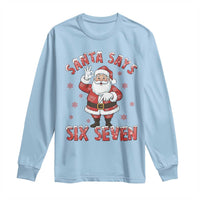 Funny Christmas Meme Gift Long Sleeve Shirt Santa Says Six Seven - Wonder Print Shop