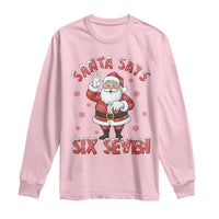 Funny Christmas Meme Gift Long Sleeve Shirt Santa Says Six Seven - Wonder Print Shop