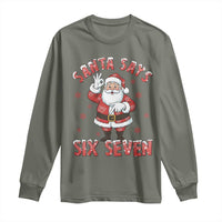 Funny Christmas Meme Gift Long Sleeve Shirt Santa Says Six Seven - Wonder Print Shop